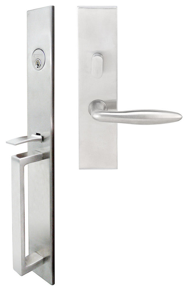 Summer Lever, Mortise Entry Handleset, RHR, Satin Stainless Steel