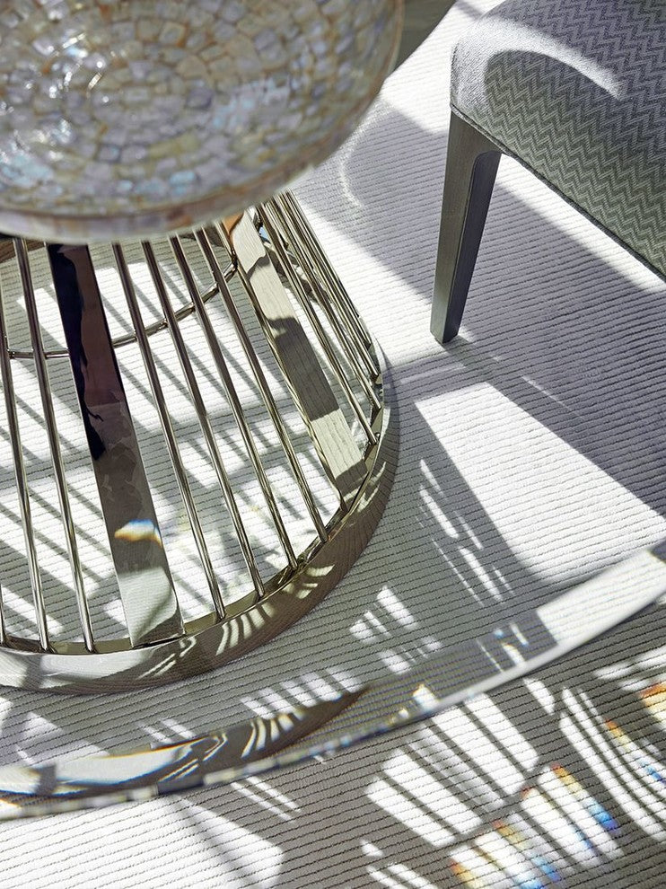 Riviera Stainless Dining Table With 48" Glass Top