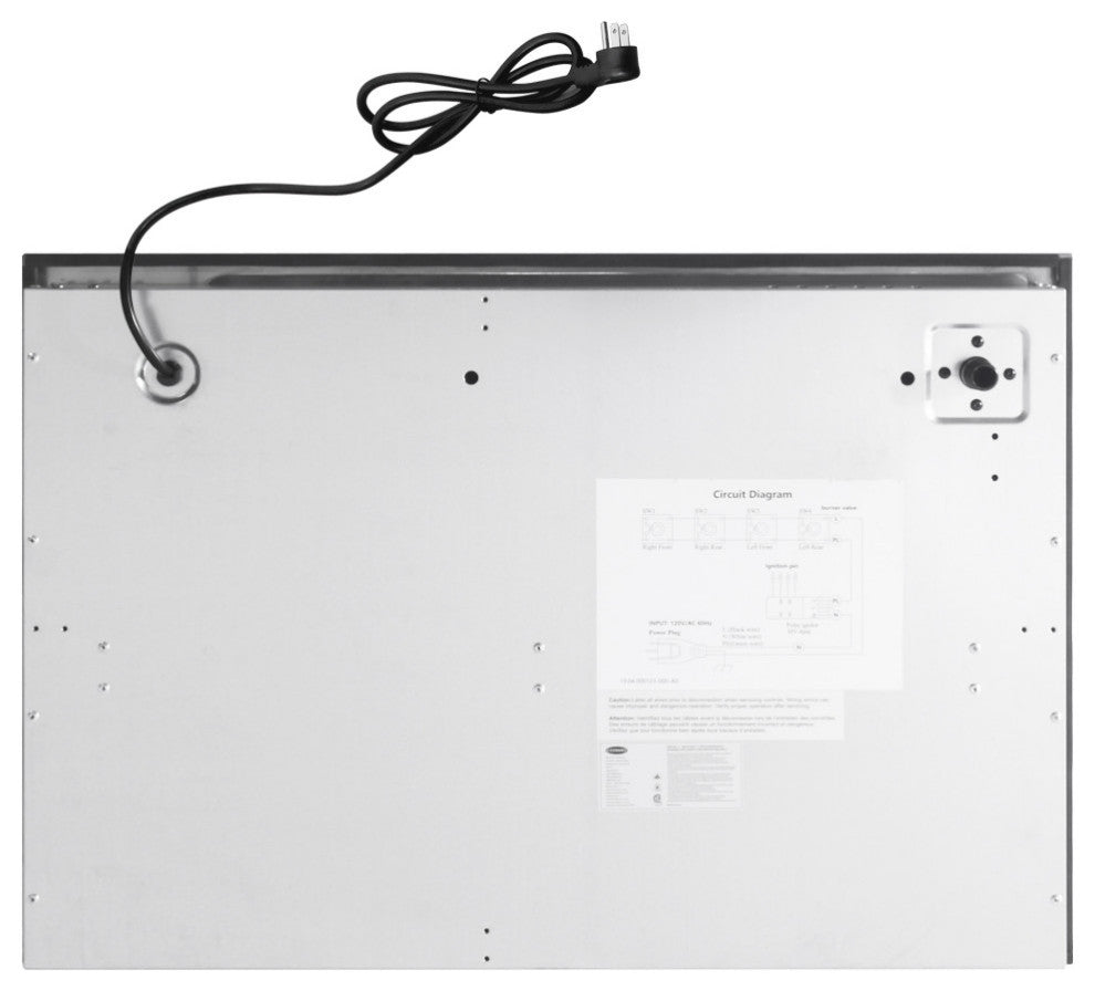 30 in. Luxury Gas Cooktop in Stainless Steel with 4 Italian Burners Easy Clean