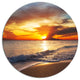 Yellow Sunset Through Dark Clouds, Seashore Disc Metal Artwork, 36"