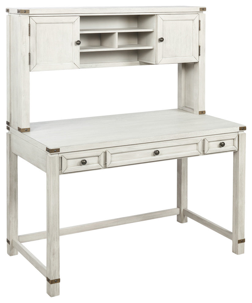 Baton Rouge Desk With Hutch, Champagne Oak