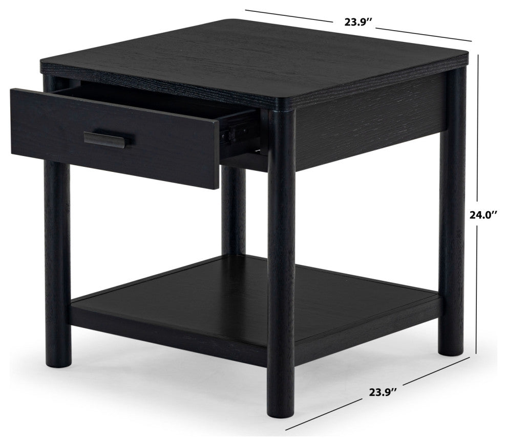 Safavieh Couture Jaylessa 1 Drawer End Table, Black