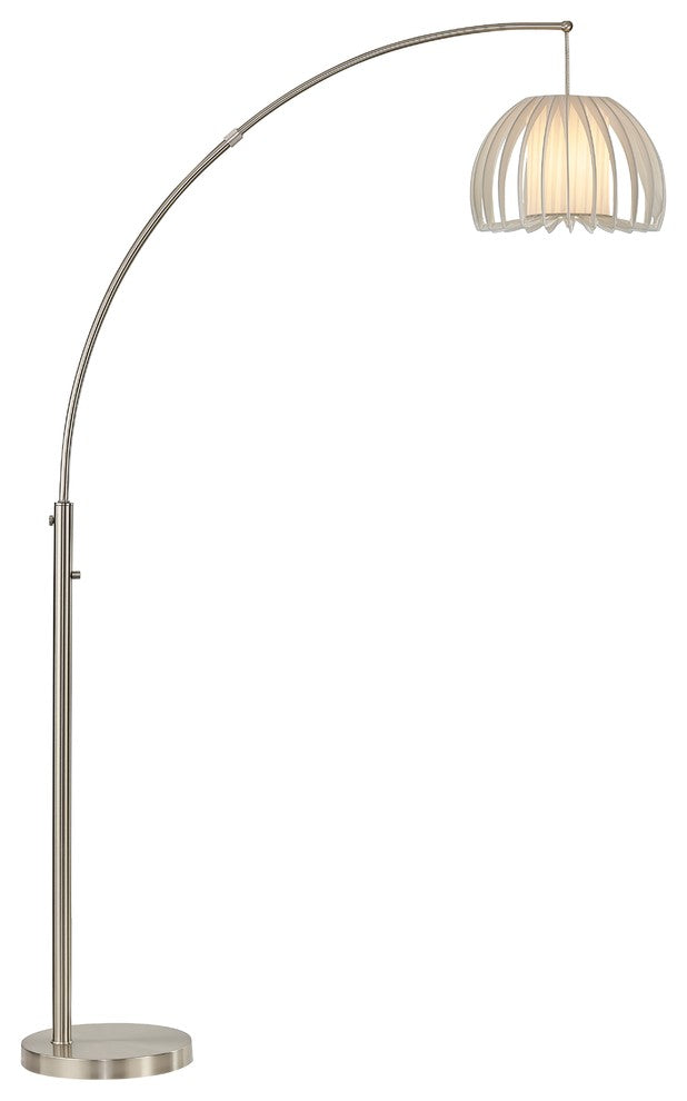 Artiva USA Zucca 83" Arched LED Floor Lamp With Dimmer, Brushed Steel