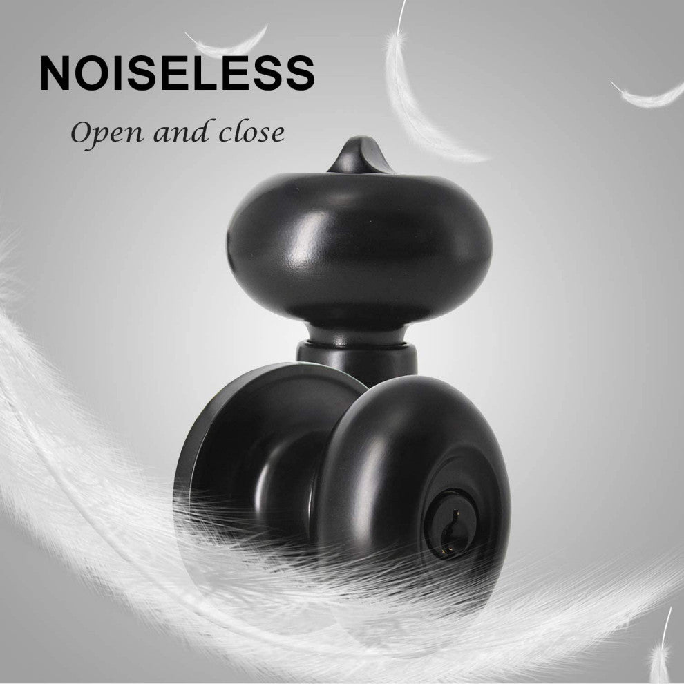 Keyed Entry Door Knob For Bedroom or Bathroom, 1 Piece Set