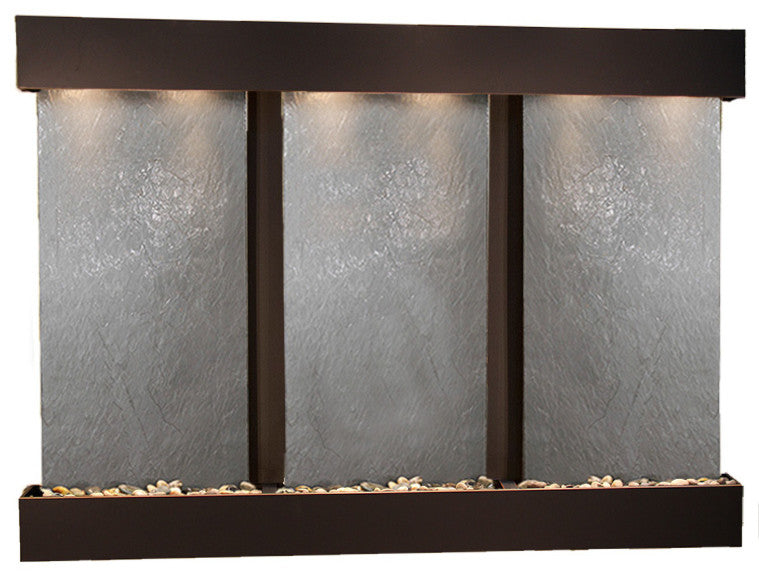 Olympus Falls Water Fountain, Black Featherstone, Blackened Copper, Square