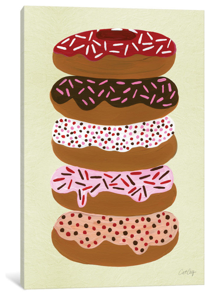 "Donuts Stacked Cream Artprint" by Cat Coquillette, 18x12x1.5