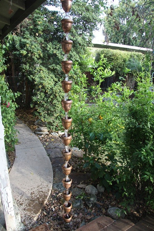 Autumn Oak Rain Chain With Installation Kit, 13 Foot