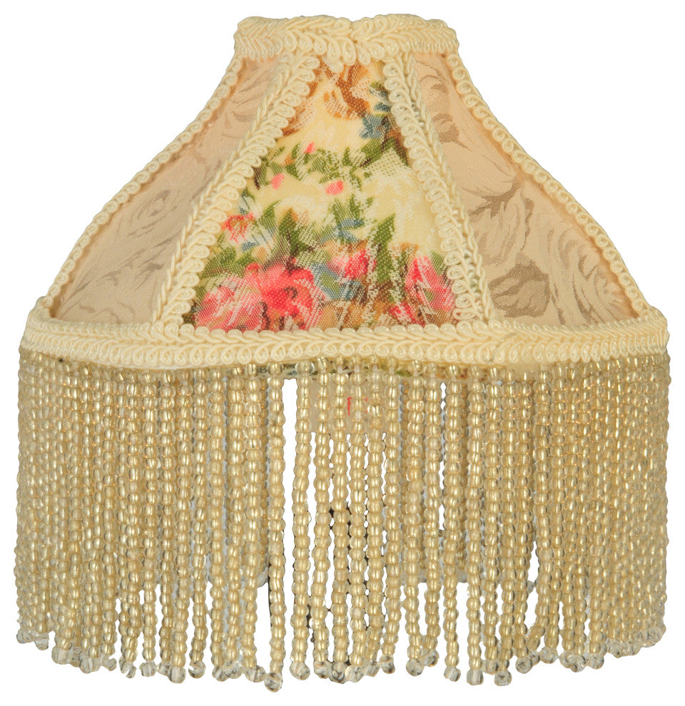 Meyda lighting 25901 6"W Fabric & Fringe Roses Shade