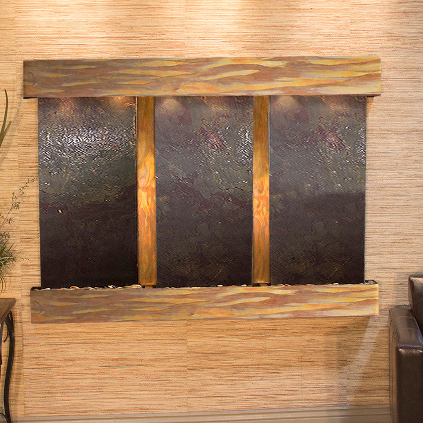 Olympus Falls Water Fountain, Multi-Color, Rustic Copper, Square