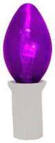 Commercial Transparent 3-LED C7 Christmas Light Bulbs, Set of 25, Purple