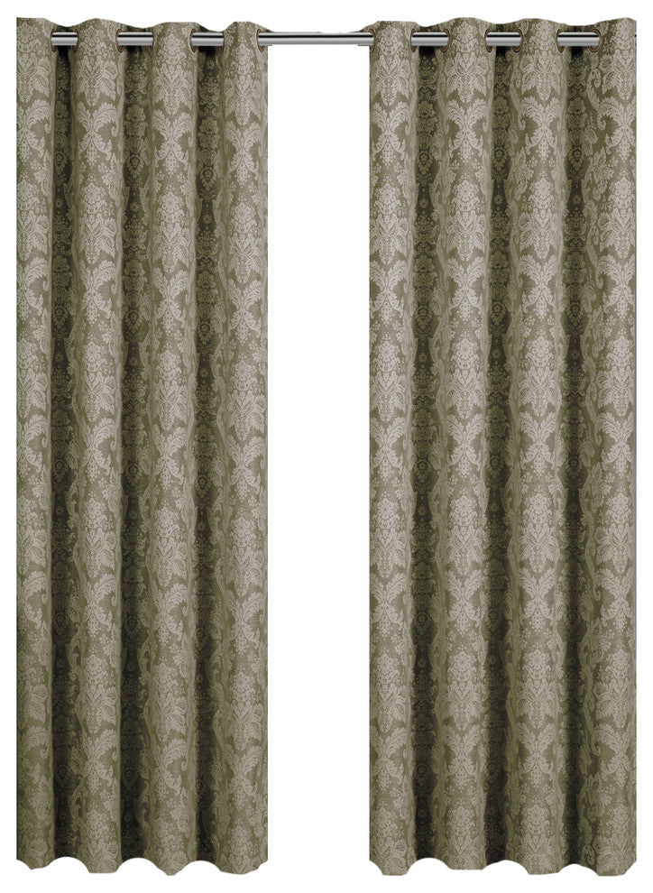 Blair Jacquard Grommet Top Panels, Set of 2, Sage, 108"x63"