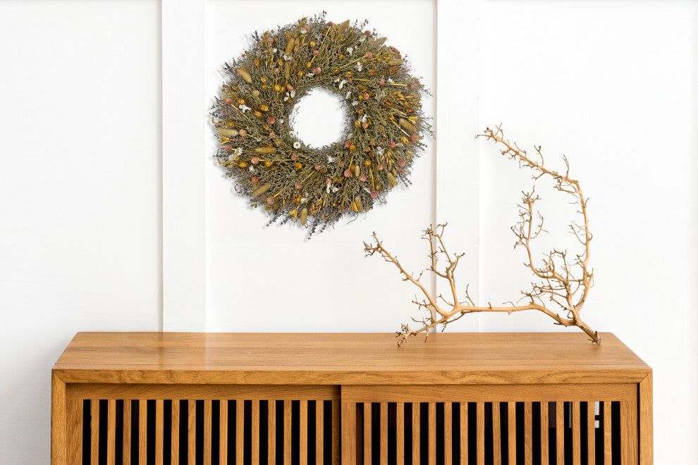 20" Dried Preserved Mixed Wreath