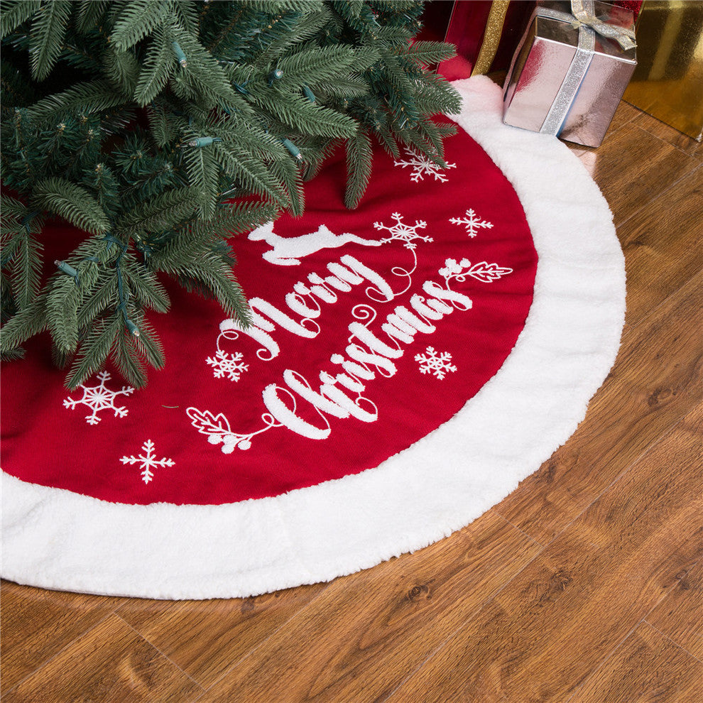 48" Fabric "Merry Christmas" Tree Skirt