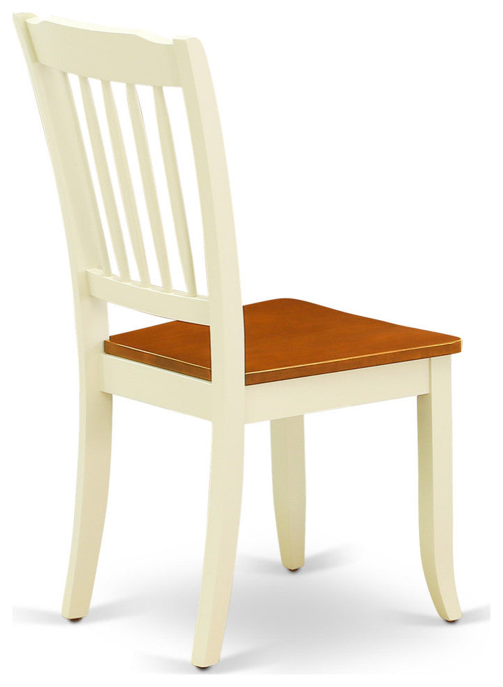 Hlda5-Bmk-W 5Pc Round 42"Table And 4 Vertical Slatted Chairs