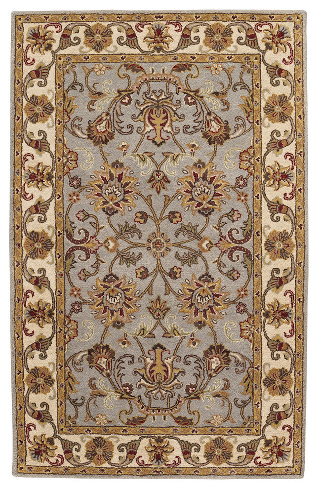 Gilded Rectangular Hand-Tufted Rug, Smoke, 4'x6'