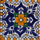4-Piece Moris Talavera Mexican Tile, 6x6"