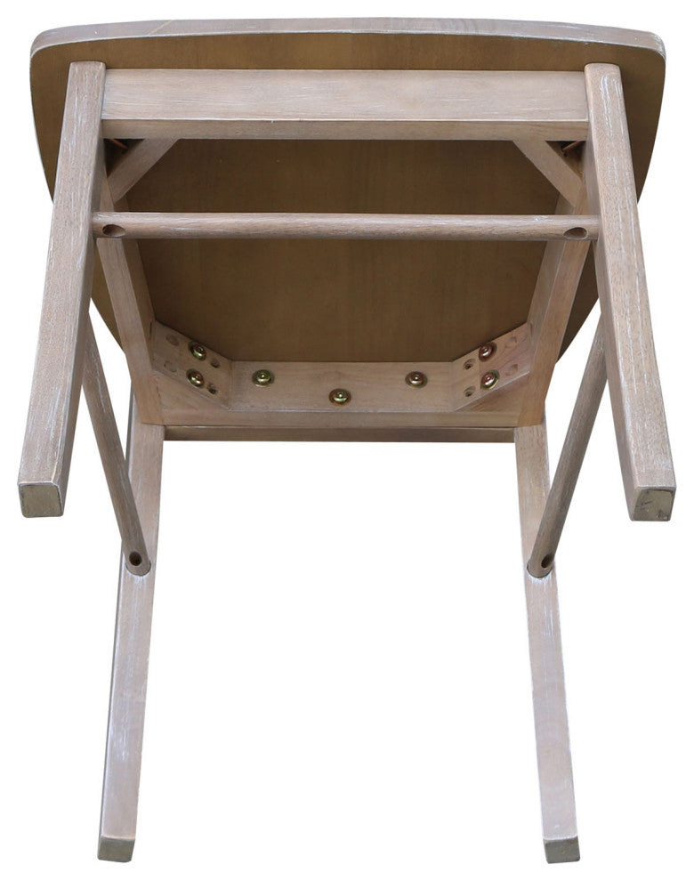 Set of Two X-Back Chairs, Washed Gray Taupe