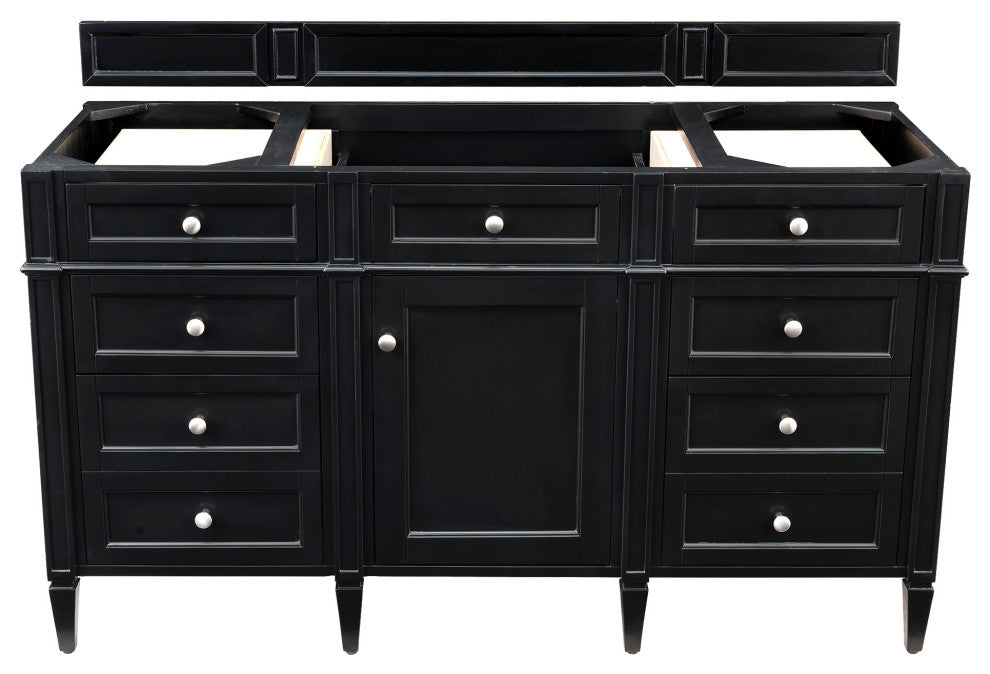 Brittany 60" Single Vanity, Black Onyx, No Top