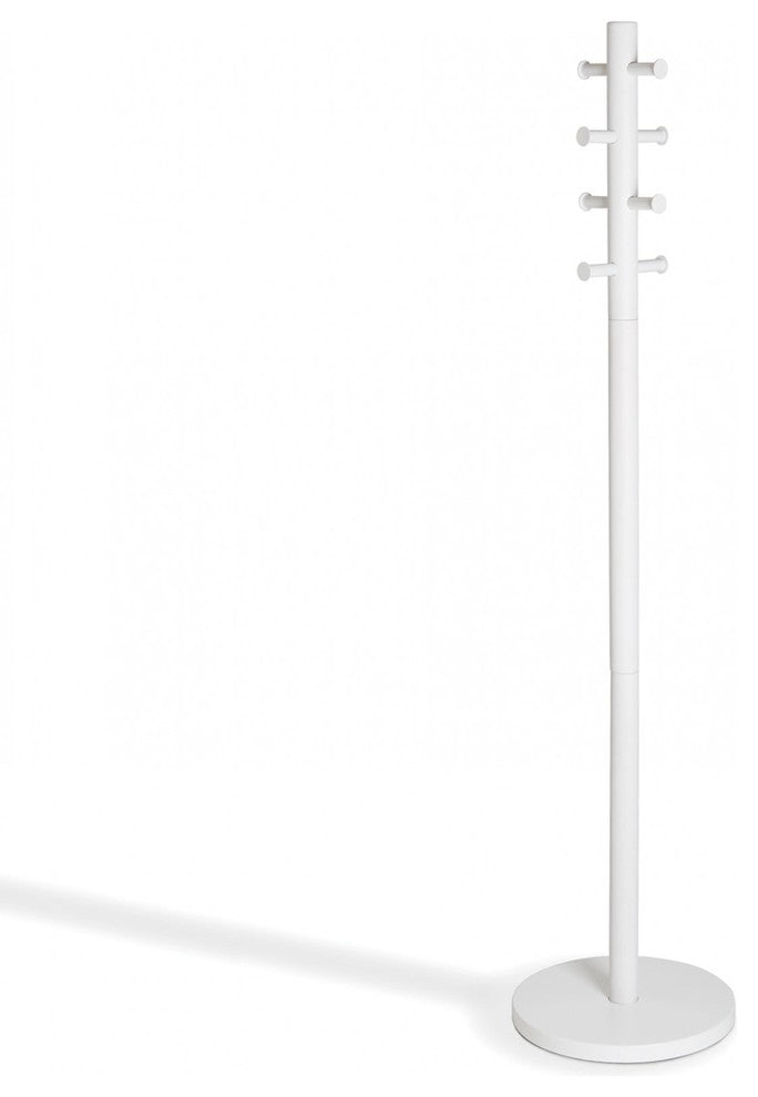 Pillar Coat Rack, White Wood