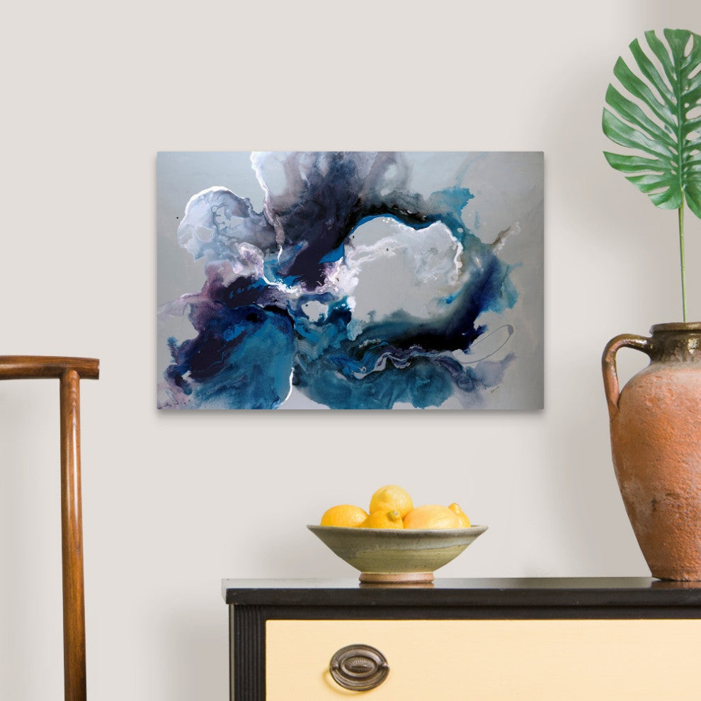 "Cerulean waters" Canvas Art, 24"x16"