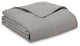 Cottonpure 100% Sustainable Cotton Filled Blanket, Gray, King