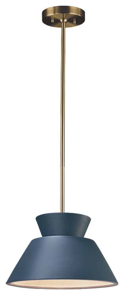 Trapezoid 1-Light Pendant, Midnight Sky, Antique Brass, Integrated LED