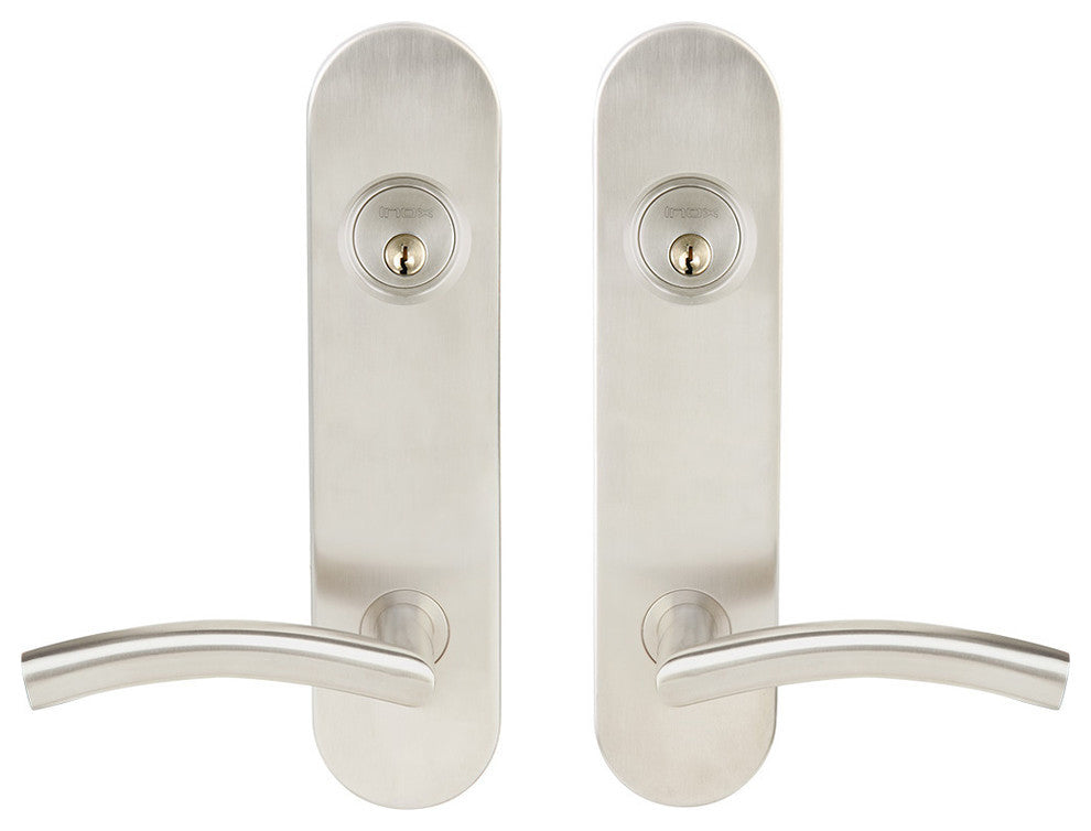 Brussels Lever, Tubular Entry, Double Cylinder, Satin Stainless Steel