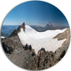 Hiking To Vulkan Quetrupillan, Landscape Round Metal Wall Art, 23"