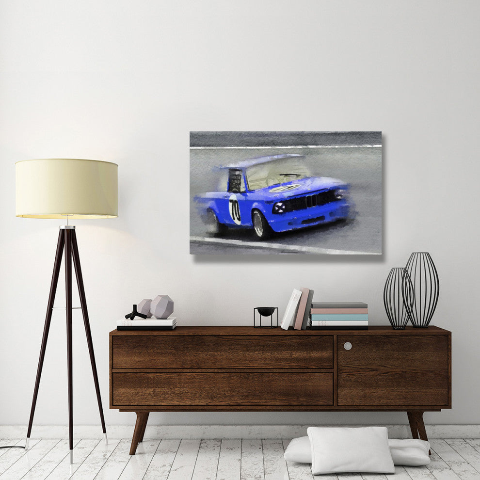 "1969 BMW 2002 Racing Watercolor" Fine Art Print