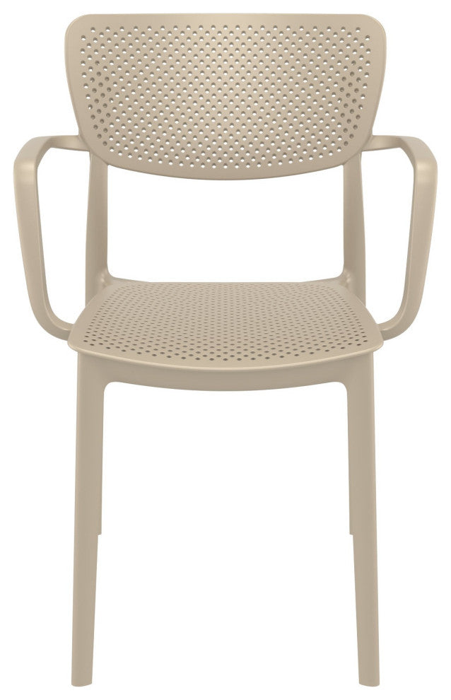 Loft Outdoor Dining Arm Chair, Set of 2, Taupe