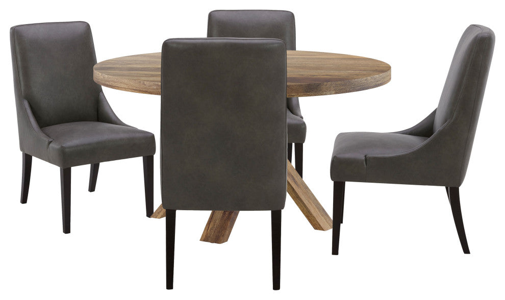 Parker House Crossings Downtown 60 In. Dining Table With 4 Upholstered Chairs