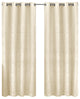 Prairie Blackout Weave Embossed Grommet Curtain, Ivory, 104"x63", Set of 2