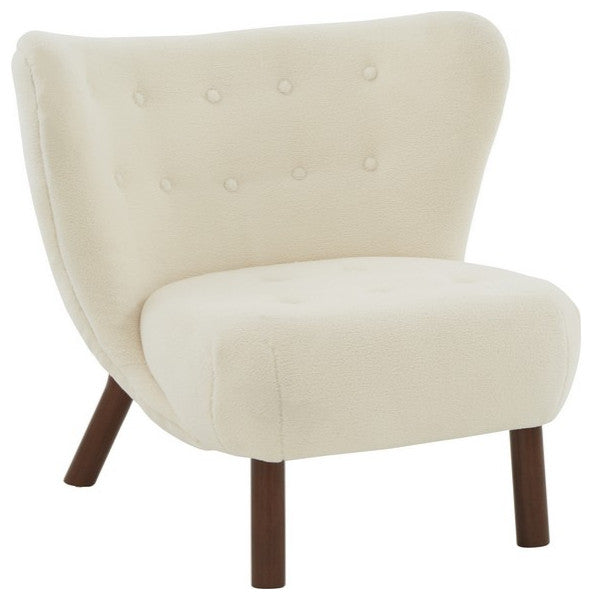 Safavieh Couture Gabriel Modern Wingback Chair Ivory / Dark Brown