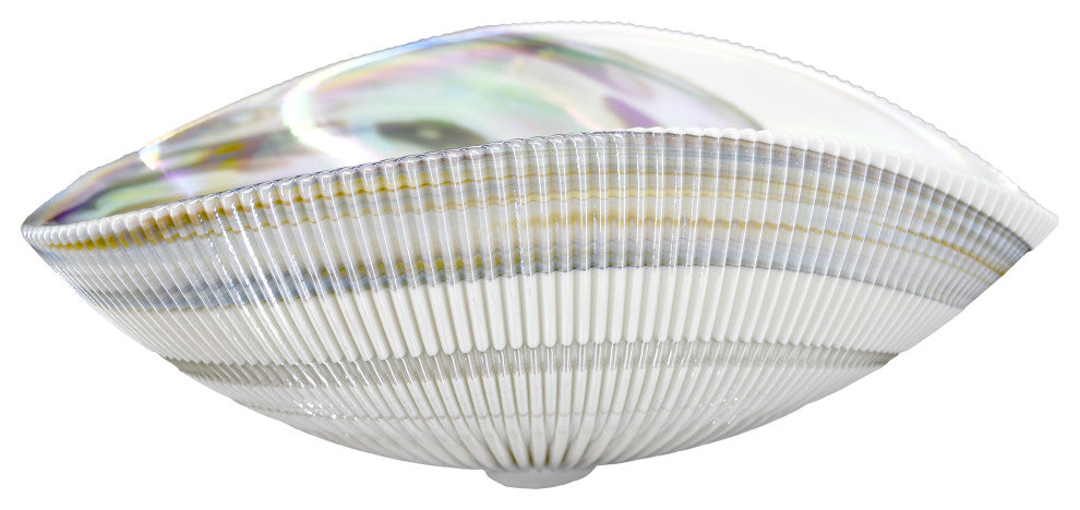 Amalfi Murano Glass Bathroom Sink, White Abalone