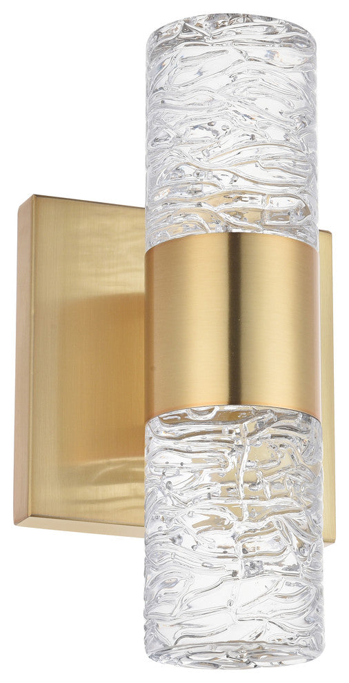 Gold Finish 2-Light Led Wall Sconce