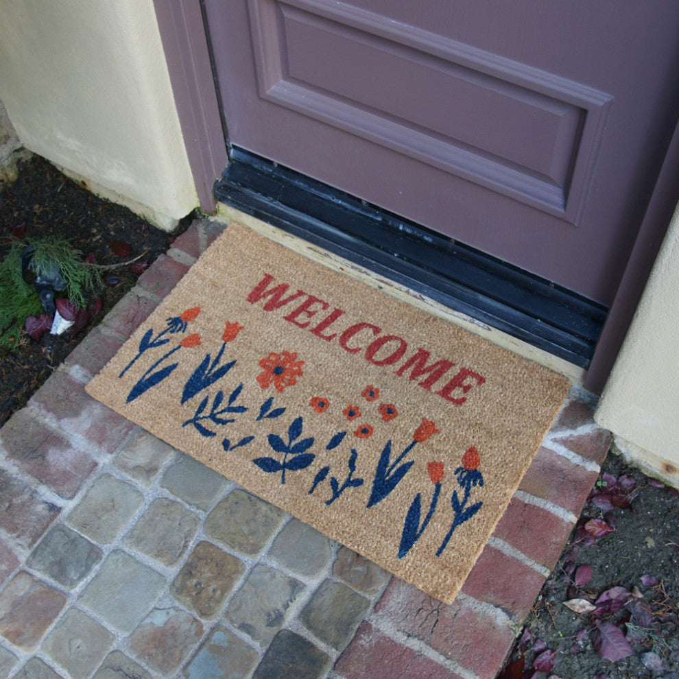 Rubber-Cal "Floral Garden" Welcome Spring Doormat 15mm X 18" X 30"