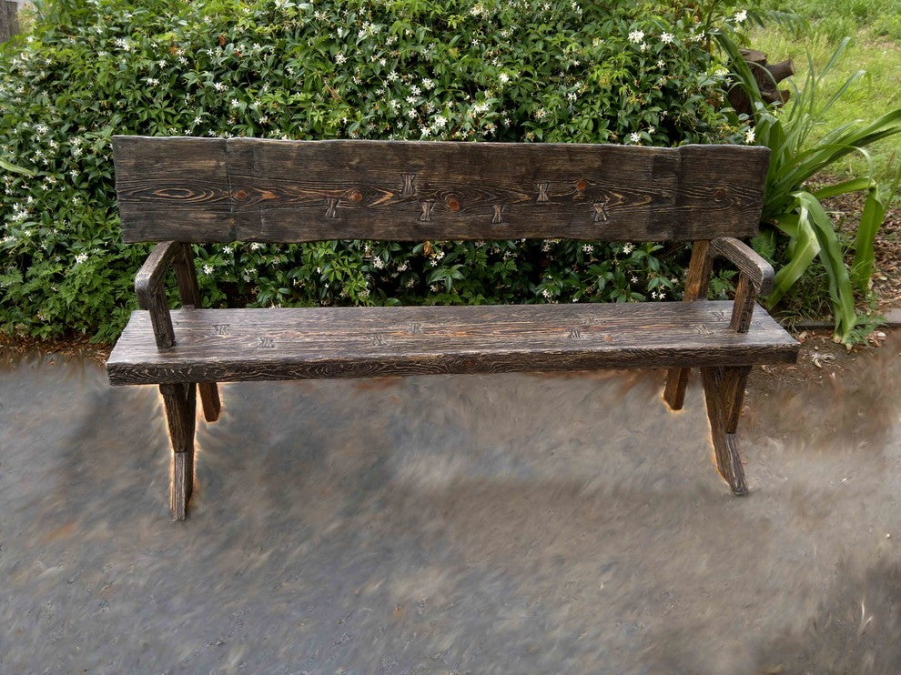 Farmhouse Outdoor Bench Natural Wood Finish