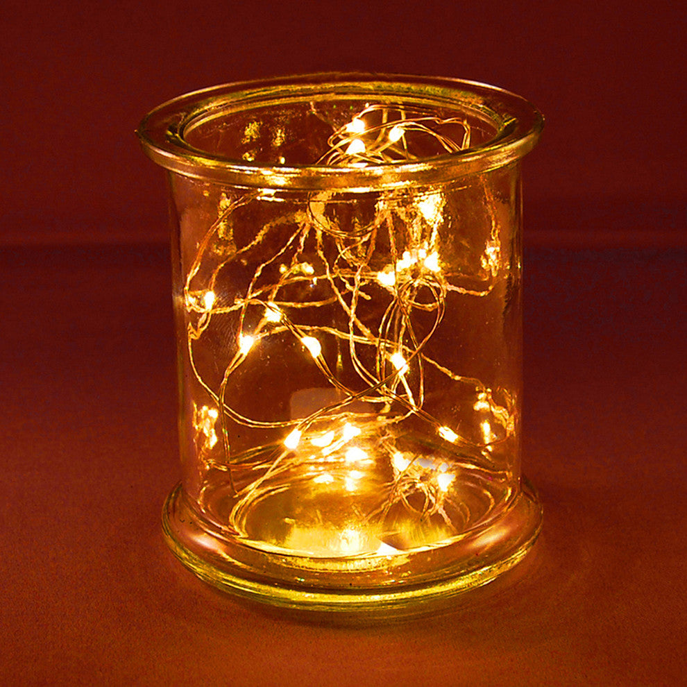 LED Waterproof 50 Mini String Lights With Timer, Set of 2, Amber