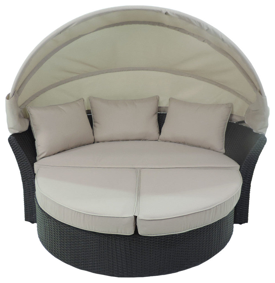 Austin Outdoor Brown Modular Canopy Daybed