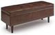 Shay Mid Century Rectangular Storage Ottoman, Distressed Chestnut Brown