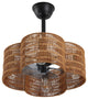GetLedel 19.7" Scalloped Rattan Ceiling Fan With Remote and Light, Brown