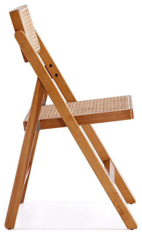 Manhattan Comfort Pullman Dining Folding Chair, Nature, Set of 2