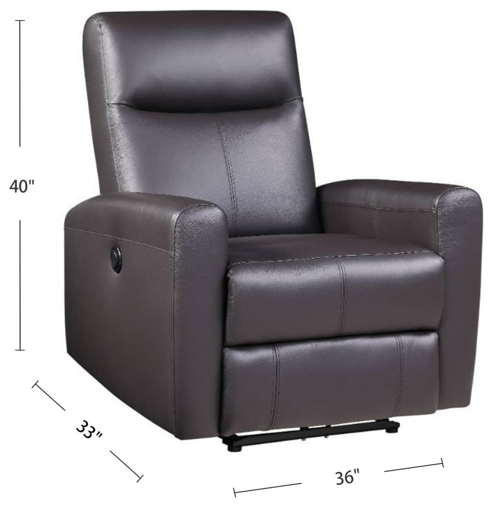Top Grain Leather Power Motion Recliner, Beige