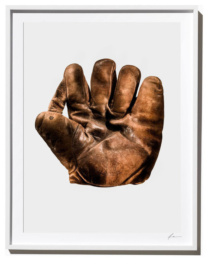 Army Baseball Glove Photograph, Front View, White Frame, 40''x52''