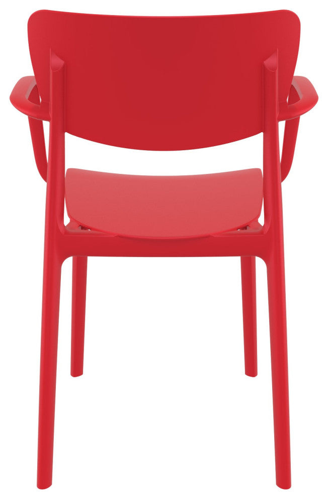 Lisa Outdoor Dining Arm Chair, Set of 2, Red