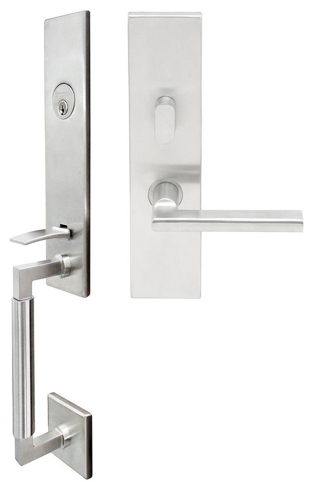 Sunrise Lever, Mortise Entry Handle set, Left Hand, Satin Stainless Steel