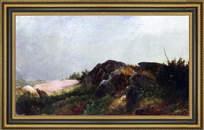 John Frederick Kensett Clearing off Framed Premium Canvas Print, 18"x27"