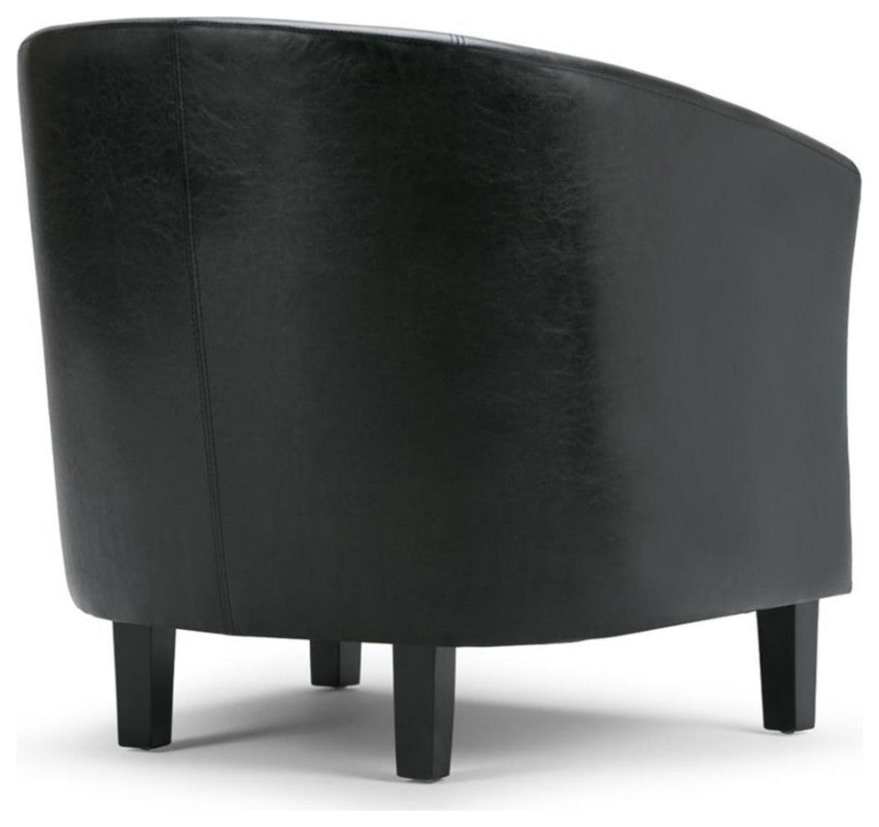 Austin 30 Inch Wide Contemporary Tub Chair In Black Faux Leather