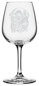 Newfoundland Dog Themed Etched All Purpose 12.75oz. Libbey Wine Glass