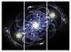 "Fractal Flower Bright Blue Digital" Metal Wall Art, 3 Panels, 36"x28"